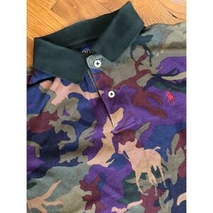 Polo Ralph Lauren Boys Multi Color Camo Camouflage Polo Shirt Pony Medium 10/12